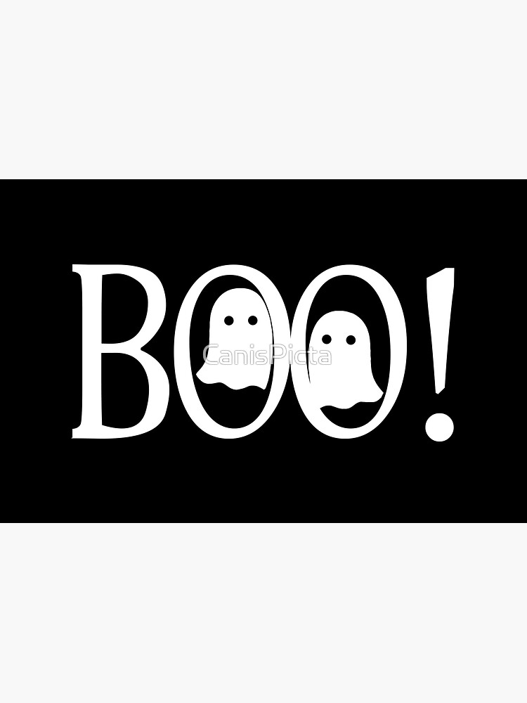 "Boo!" - Halloween, Ghosts, Black, All Hallows Eve, Simple, Contemporary by CanisPicta