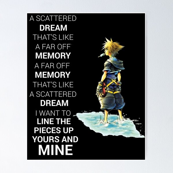 Vista previa del artículo con la obra «Kingdom Hearts Dream Quote», diseñado y vendido por raw95.