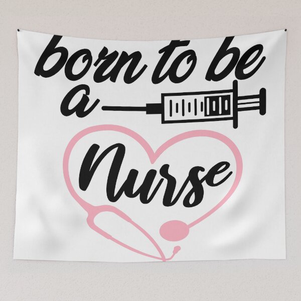 Item preview, born to be a nurse funny saying for nurses for sister for mom for friend pink  designed and sold by mydreamcatcher.