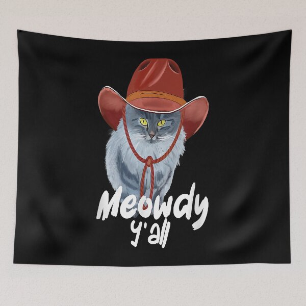 Item preview, Funny Catboy Cowboy Western Country Cat Meme Vintage Meowdy T-Shirt designed and sold by tinhpham.