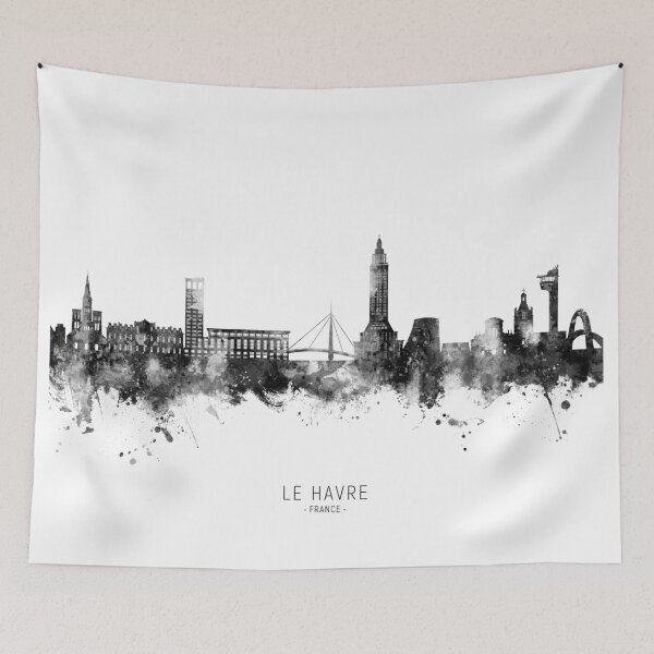 Aperçu de l'œuvre Le Havre France Skyline créée et vendue par ArtPrints.