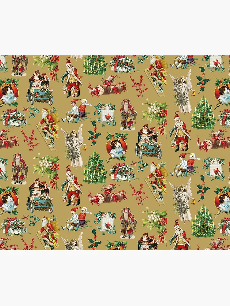 Vintage Retro Christmas Holiday Gold Pattern Sticker for Sale by David  notme