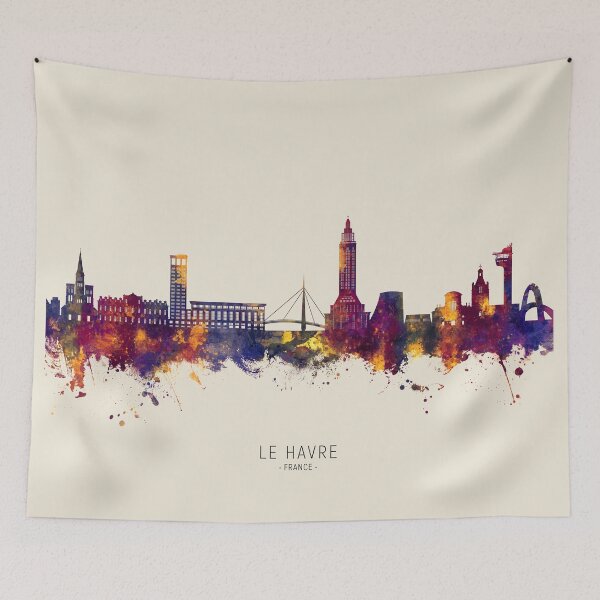 Aperçu de l'œuvre Le Havre France Skyline créée et vendue par ArtPrints.