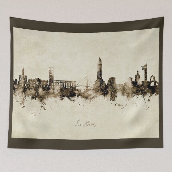 Aperçu de l'œuvre Le Havre France Skyline créée et vendue par ArtPrints.