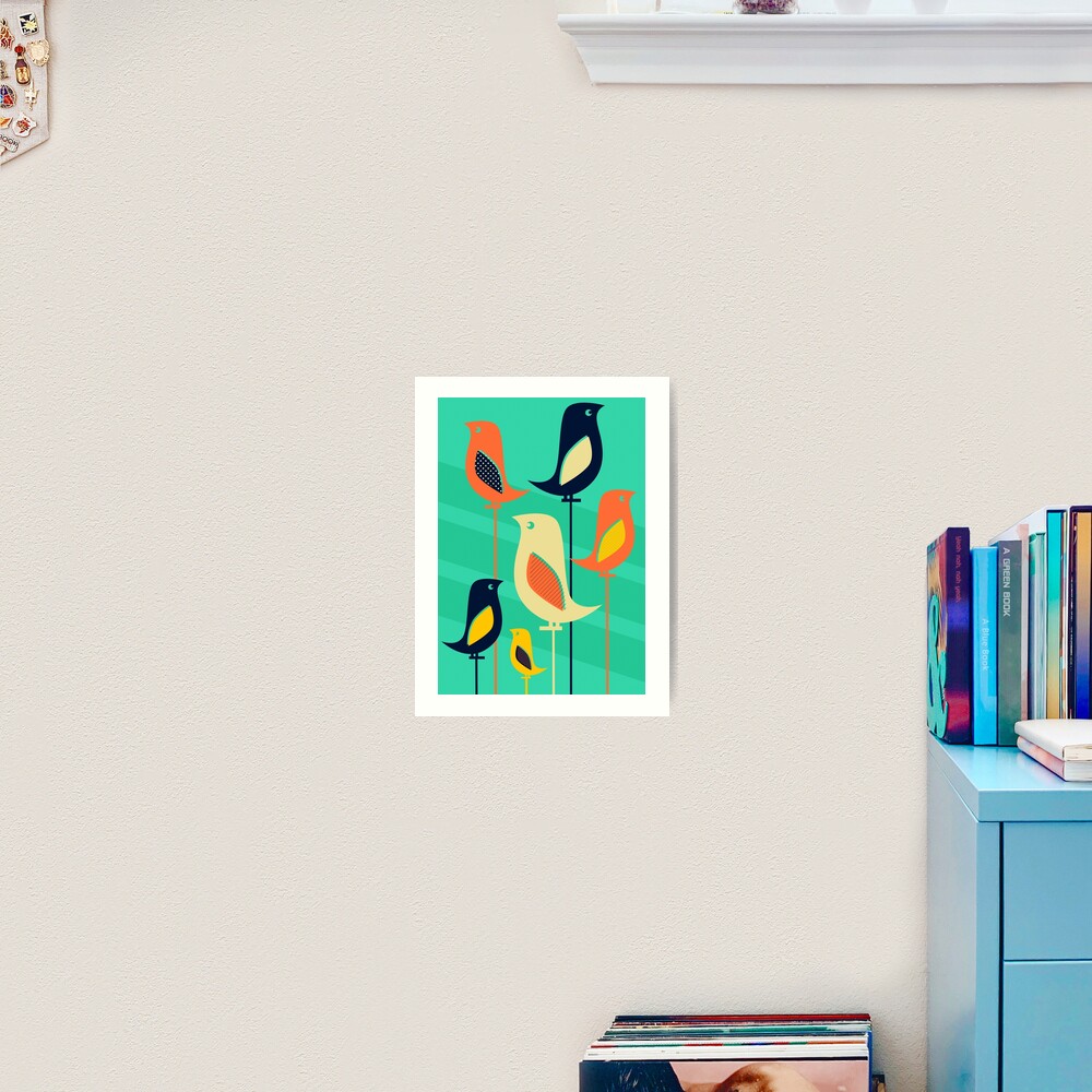 Mid Century Bird Illustration Art Print