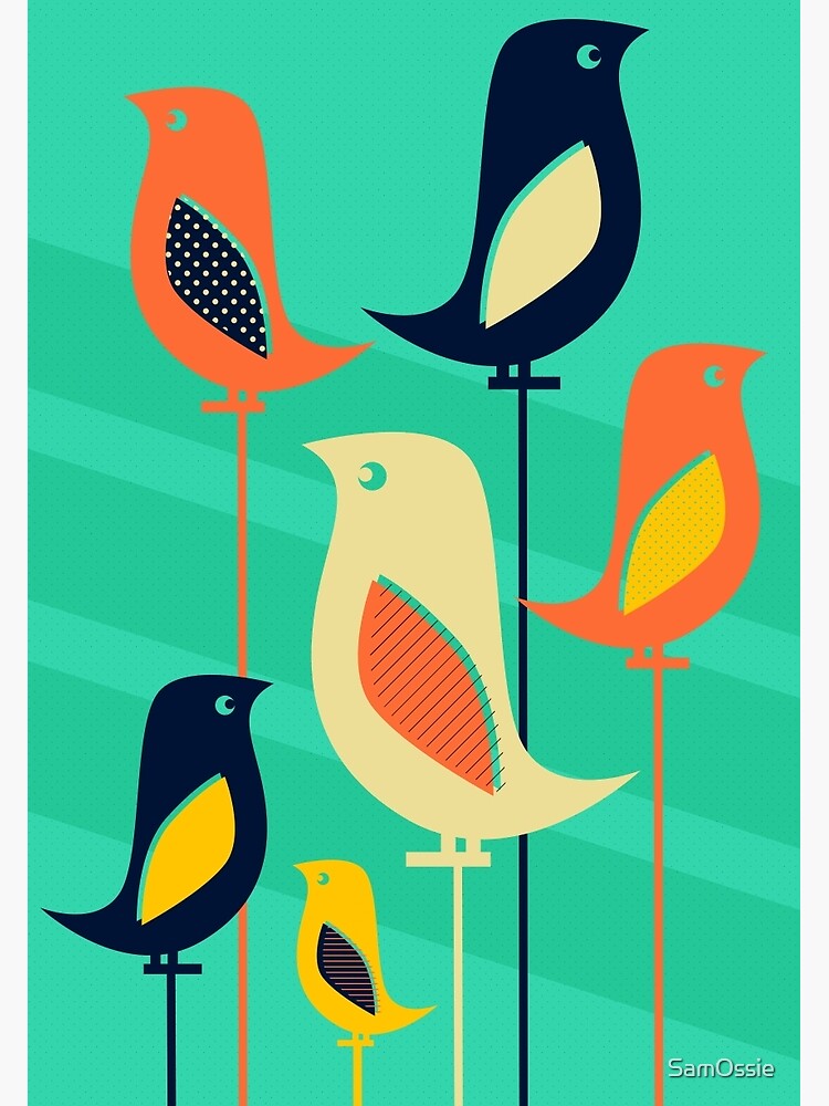 Mid Century Bird Illustration by SamOssie