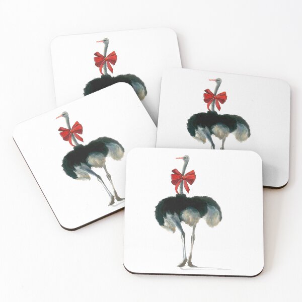Item preview, Watercolor ostrich with red bow tie designed and sold by CarolineJordaan.