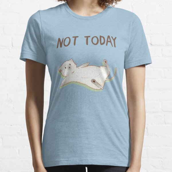 Mens Not Today T-Shirt Cat funny lazy sleepy kitty top gift long sleeve