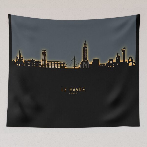 Aperçu de l'œuvre Le Havre France Skyline créée et vendue par ArtPrints.