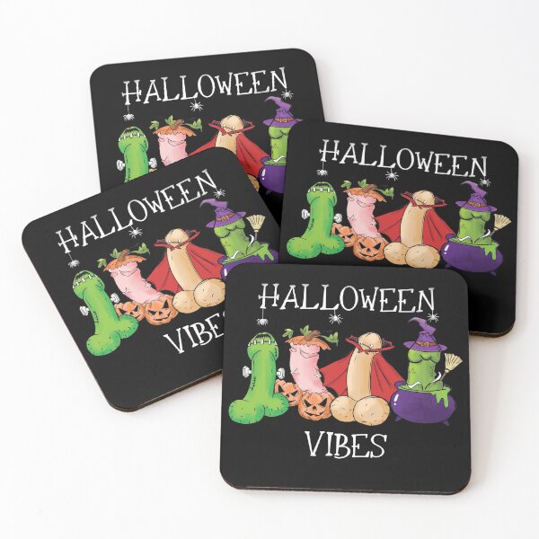 Item preview, Funny Halloween Vibes pumpkin witch and vampire designed and sold by StacyHerbert.