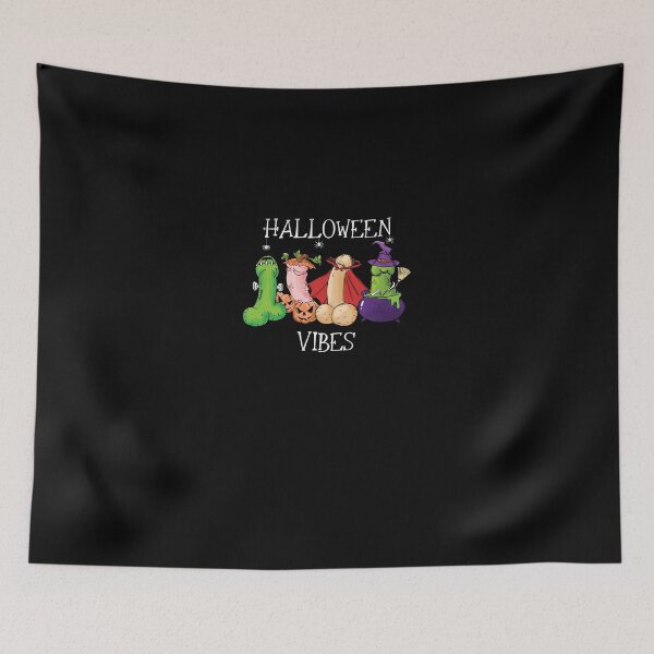Item preview, Funny Halloween Vibes pumpkin witch and vampire designed and sold by StacyHerbert.