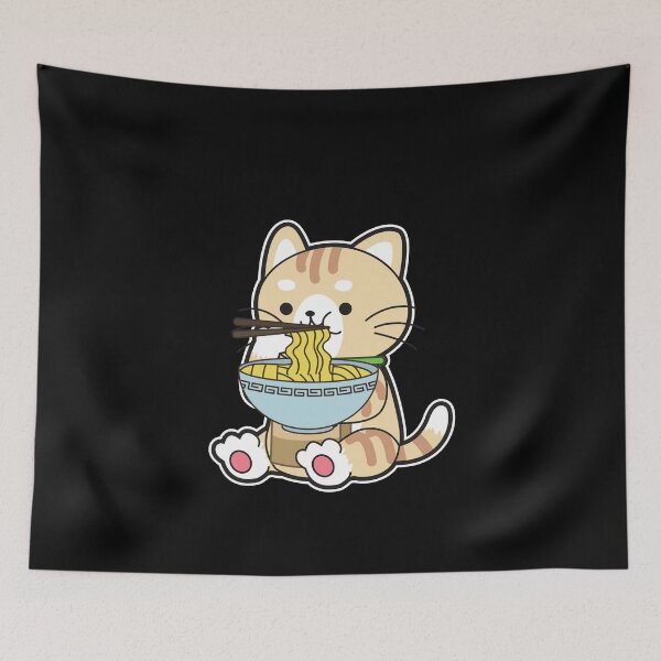 Item preview,  Anime Cat eating ramen designed and sold by Shoporoz.