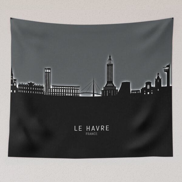 Aperçu de l'œuvre Le Havre France Skyline créée et vendue par ArtPrints.