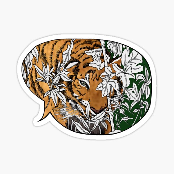 Tigers in the back yard Sticker