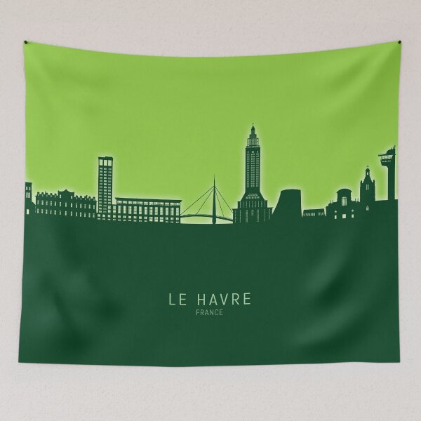 Aperçu de l'œuvre Le Havre France Skyline créée et vendue par ArtPrints.