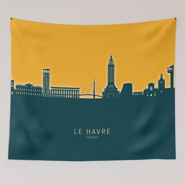Aperçu de l'œuvre Le Havre France Skyline créée et vendue par ArtPrints.