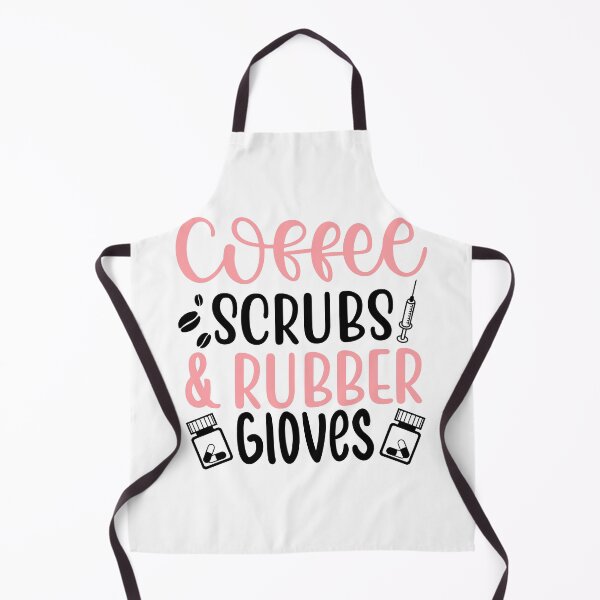 Item preview, coffee scrubs and rubber gloves funny saying for nurses for sister for mom for friend pink  designed and sold by mydreamcatcher.