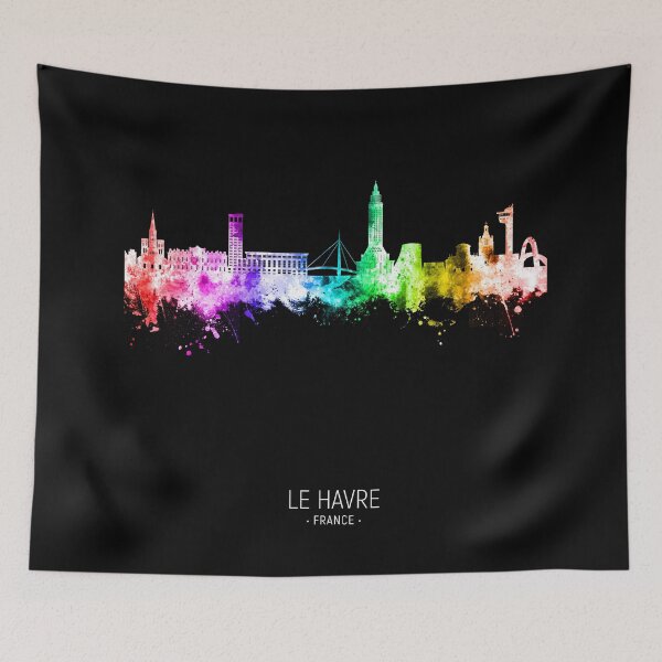 Aperçu de l'œuvre Skyline du Havre en France créée et vendue par ArtPrints.