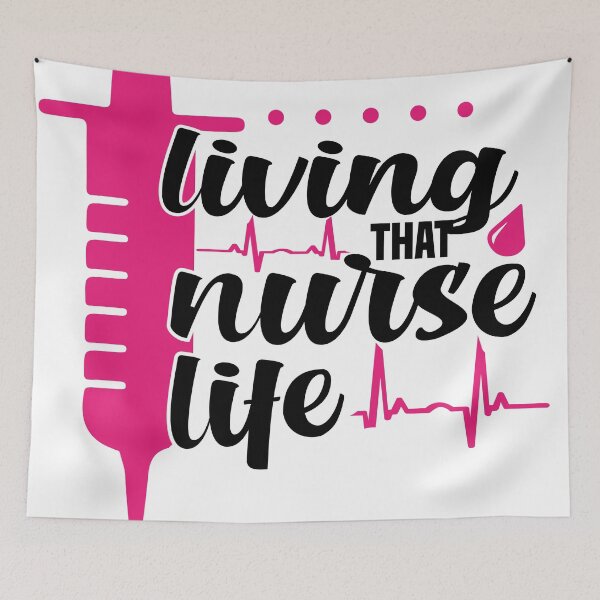 Item preview, living that nurse life funny saying for nurses for sister for mom for friend pink designed and sold by mydreamcatcher.
