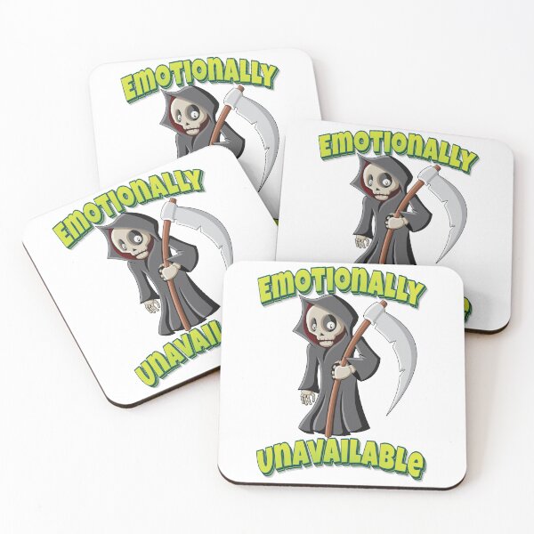Item preview, Emotionally Unavailable Grim Reaper Cartoon designed and sold by FiveNiches.