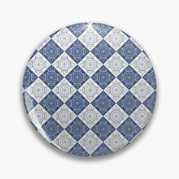 Item preview, Morrocan Tile Pattern - Morrocan Style Seamless Geometric Checkered Pattern ( Blue and White ) designed and sold by ShawnDzign.