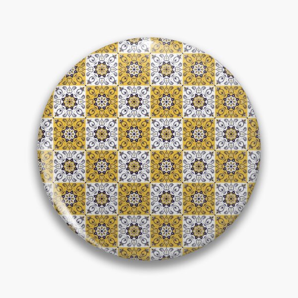 Item preview, Morrocan Tile Pattern - Morrocan Style Seamless Geometric Checkered Pattern ( Yellow and White ) designed and sold by ShawnDzign.