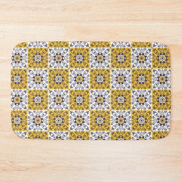 Item preview, Morrocan Tile Pattern - Morrocan Style Seamless Geometric Checkered Pattern ( Yellow and White ) designed and sold by ShawnDzign.