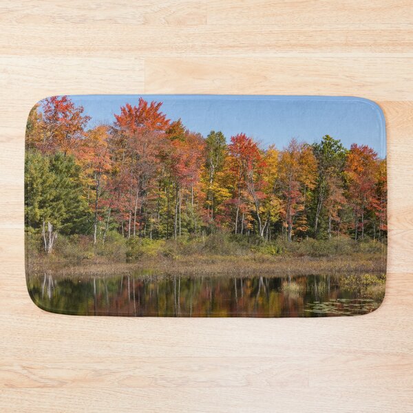 Item preview, Fall Foliage Lakeshore - Northern Ontario Canada Wooded Lake designed and sold by Georgia Mizuleva.