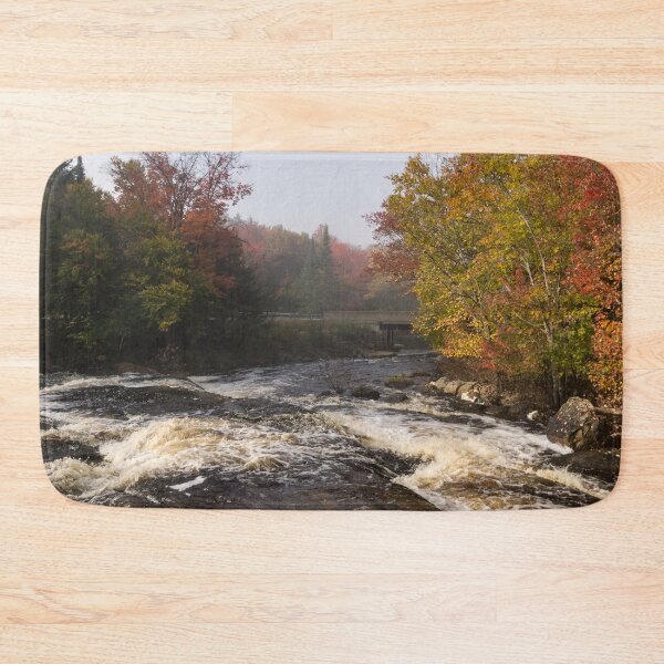 Item preview, Colorful Fall - a River Rushing in the Soft Morning Mist designed and sold by Georgia Mizuleva.