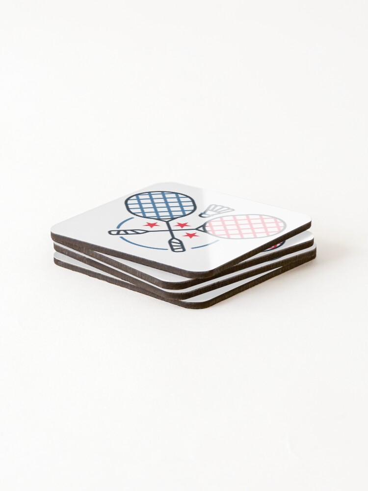 Thumbnail 4 of 5, Coasters (Set of 4), Badminton Racket designed and sold by SenGift.