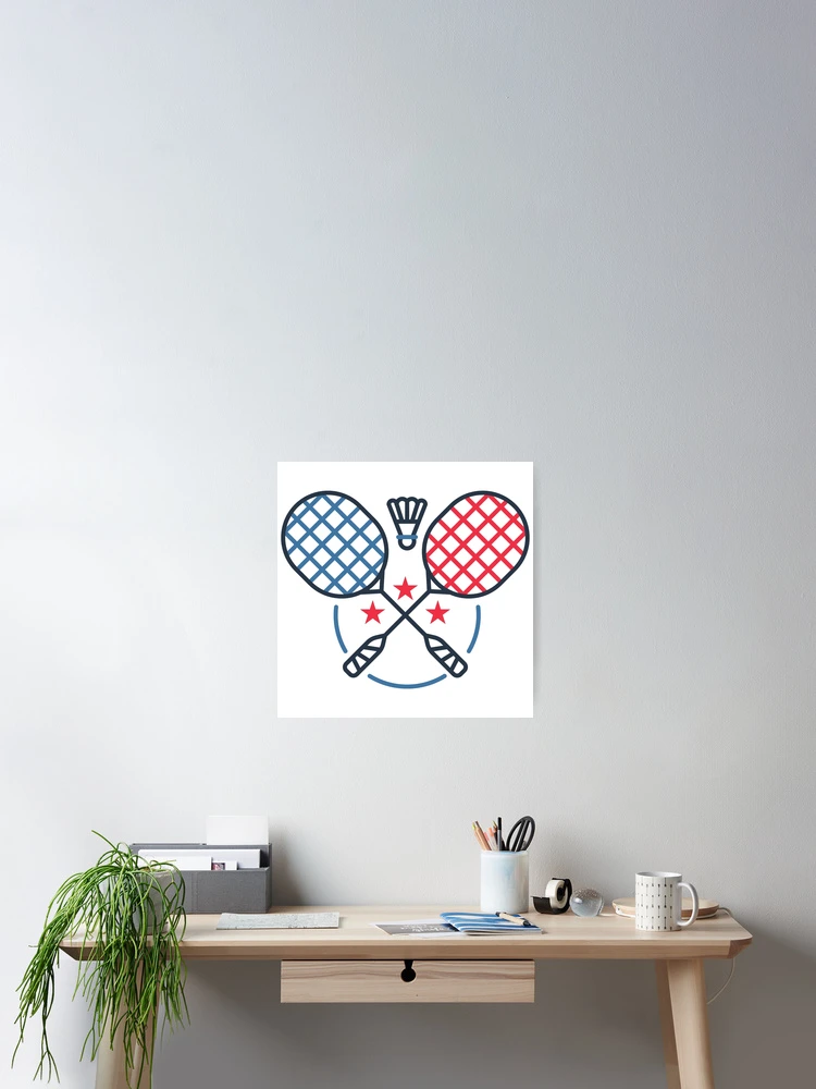 Thumbnail 2 of 3, Poster, Badminton Racket designed and sold by SenGift.