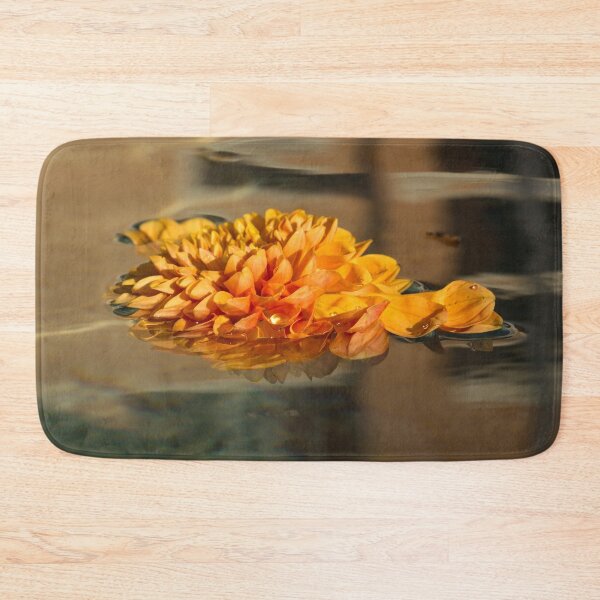 Item preview, Jewel Drops - Orange Chrysanthemum Bloom Floating in a Fountain designed and sold by Georgia Mizuleva.