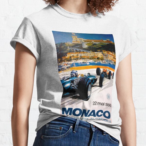 MONACO GRAND PRIX; Vintage 1966 Auto Racing Print Classic T-Shirt