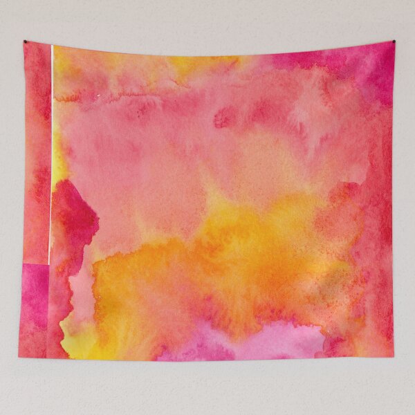 Aperçu de l'œuvre TEXTURE ABSTRAITE AQUARELLE JAUNE ET ROSE créée et vendue par BilberryCreate.