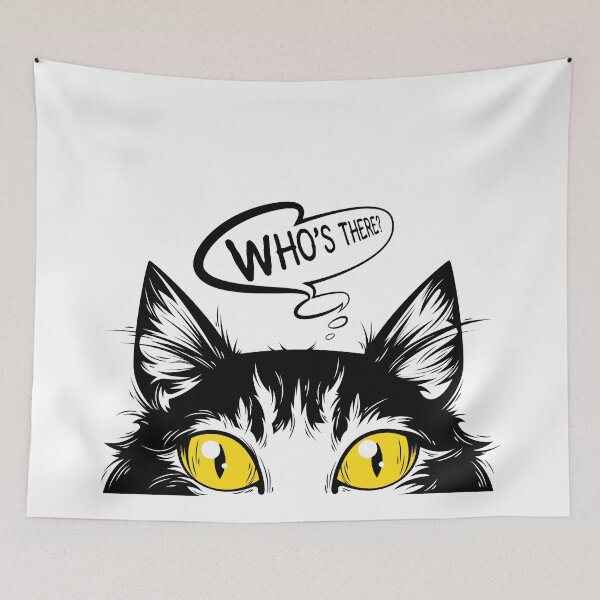 Item preview, Cat looks who's there | meow, a good coffee, adorable, animal lover, at home, baby, beautiful, black, break, breakfast break, brown, busy doing nothing designed and sold by I'm  Redz.