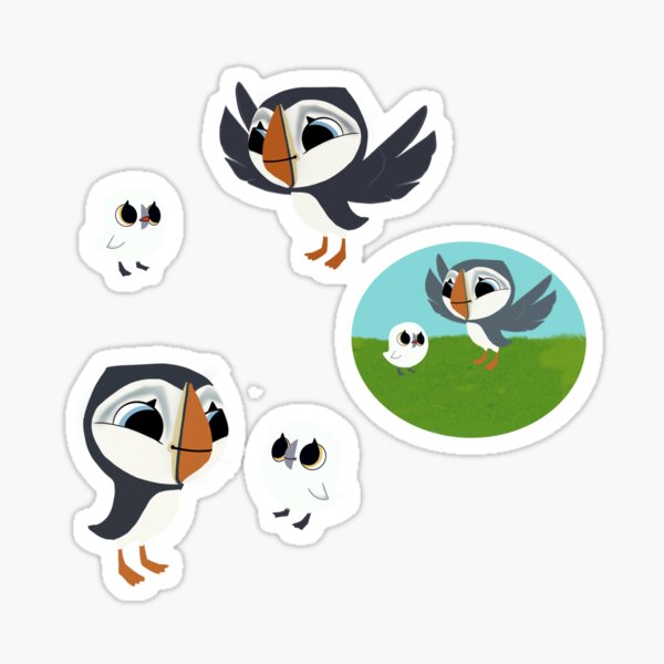 Puffin repeated pattern Sticker