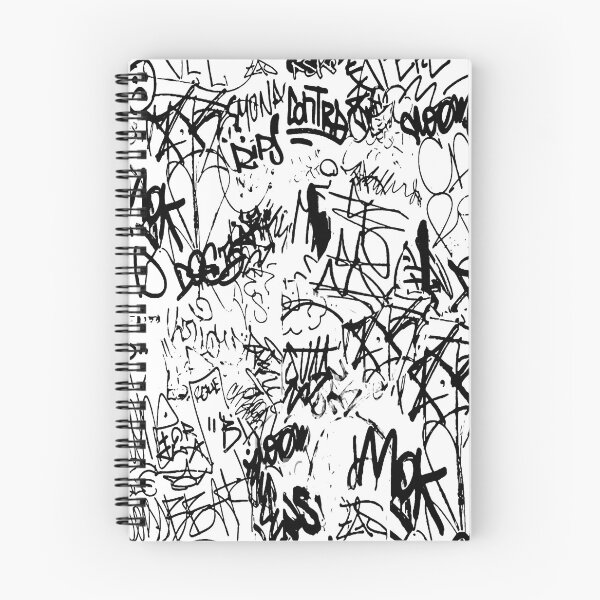 Aperçu de l'œuvre Motif d'impression de Collage abstrait Graffiti noir et blanc créée et vendue par DFLC Prints.