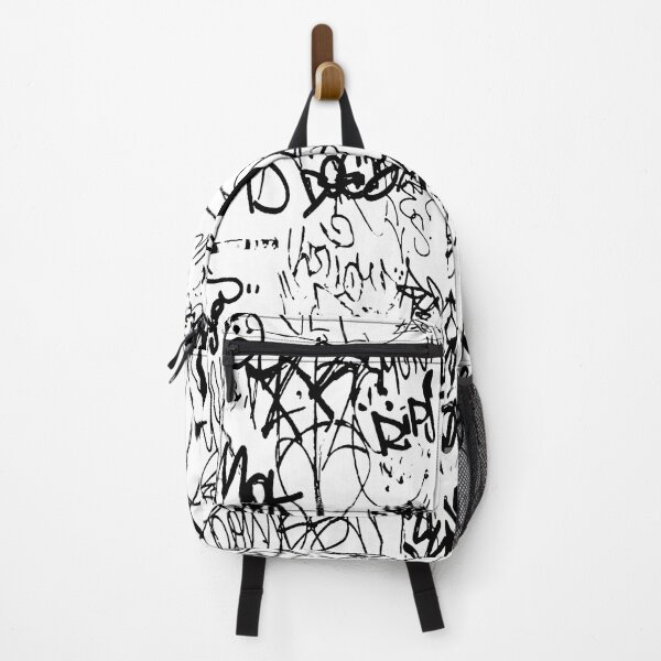 Item preview, Black and White Graffiti Abstract Collage Print Pattern designed and sold by DFLC Prints.