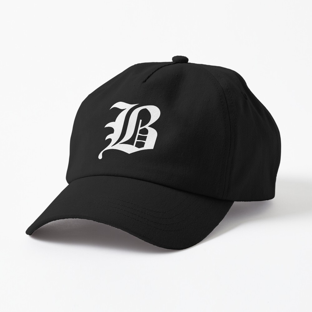 1pc Children's Black Baseball Cap With Large B Alphabet, Retro