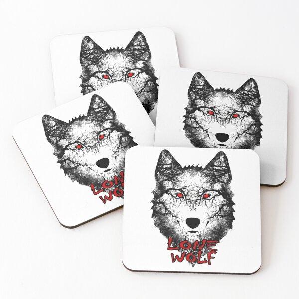 Wolves in Snow Black Rim Glass Coaster Animal Breed Gift AW-8GC 