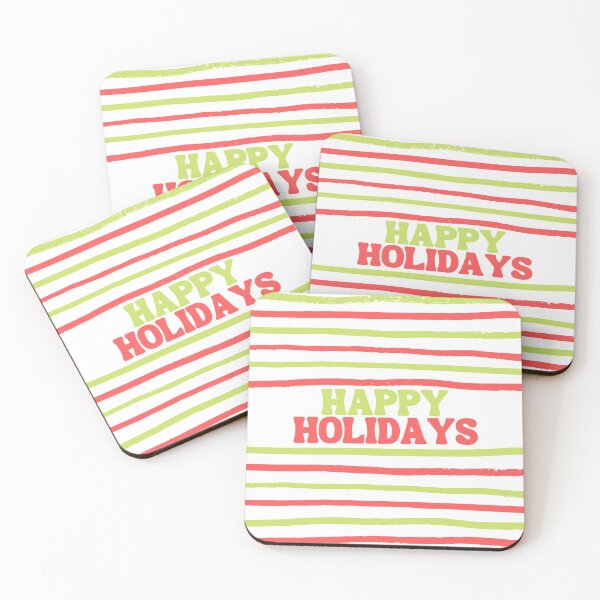 Item preview, Happy Holidays Christmas Red Green Stripes 2021 2022 by Miraidesigns designed and sold by miraidesigns.
