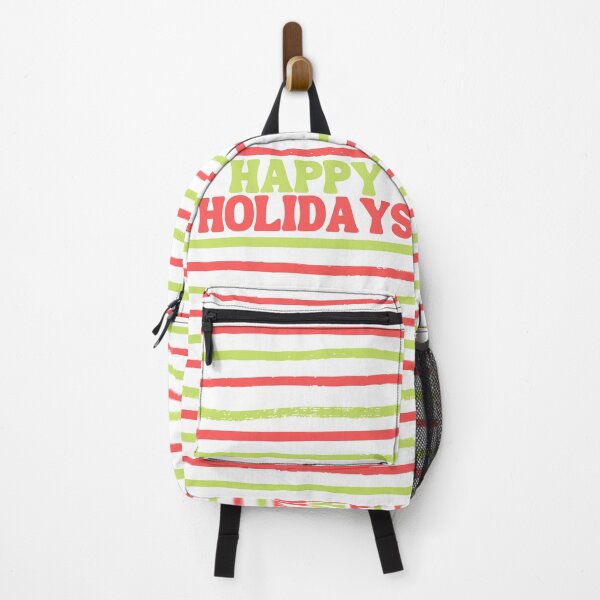 Item preview, Happy Holidays Christmas Red Green Stripes 2021 2022 by Miraidesigns designed and sold by miraidesigns.