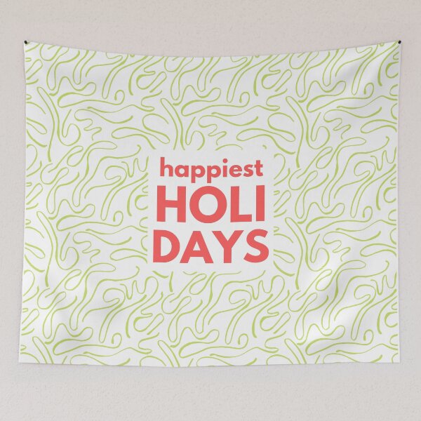 Item preview, Copy of Happy Holidays Christmas Red Green Stripes 2021 2022 by Miraidesigns designed and sold by miraidesigns.
