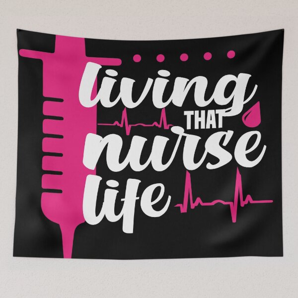 Item preview, living that nurse life funny saying for nurses for sister for mom for friend pink designed and sold by mydreamcatcher.