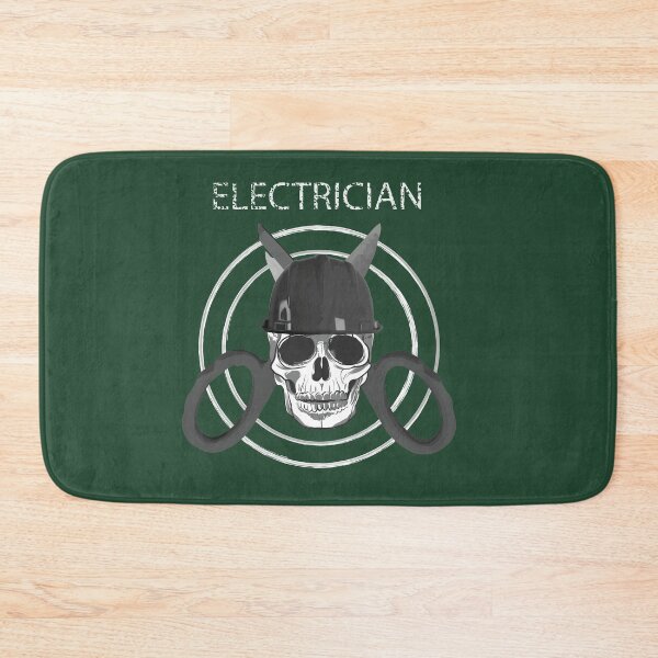 Item preview, electrician tough skull design designed and sold by TradesTees.