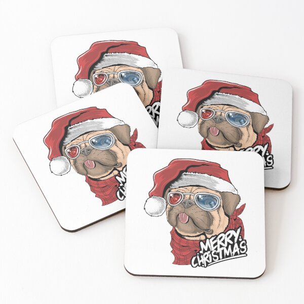 Item preview,  Merry Christmas Pug with 3D glasses designed and sold by Emil1993.