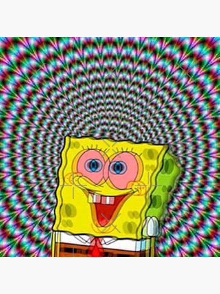 Trippy Spongebob Sticker High Spongebob Poster By Jstepan Redbubble 7729