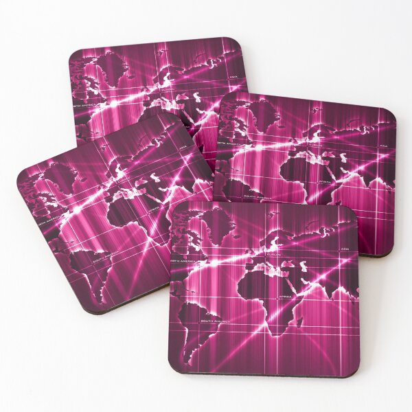 Item preview, Shining Digital World Map - Deep Pink designed and sold by NexusArts.