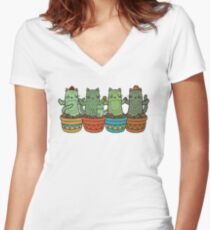 Catcus-Garten Shirt mit V-Ausschnitt