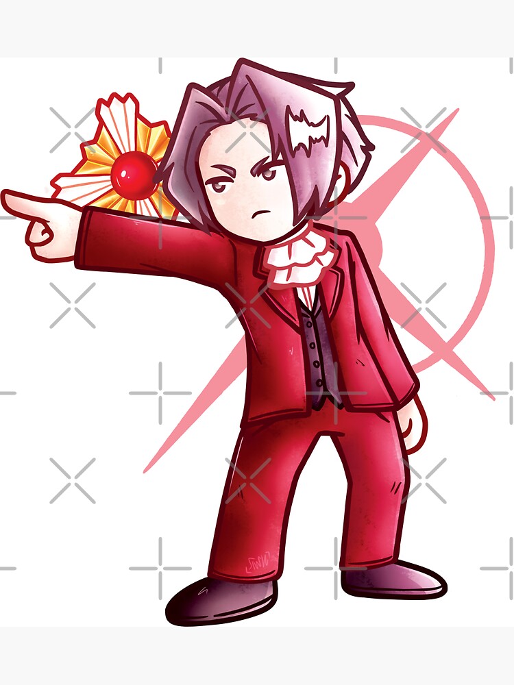 Ace Attorney Investigations Edgeworth Sprite Sticker for Sale by vivianby